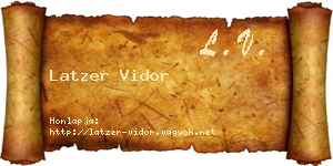 Latzer Vidor névjegykártya